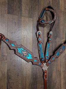 Ensemble de bride et de collier de poitrail pour cheval, style occidental, durable, réglable et confortable, disponible en gros - Product Image 2