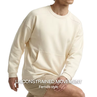 Sweat-shirt personnalisé à col rond pour homme, extensible dans quatre directions, à manches longues, décontracté, vierge pour impression, collection Printemps 2026, léger, en polaire, pour le cyclisme en extérieur