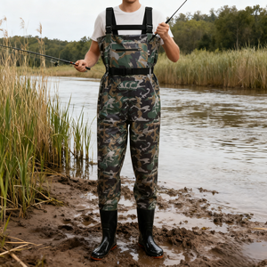 Combinaison imperméable <span class=keywords><strong>en</strong></span> PVC imperméable complète avec bottes et pantalons de pluie <span class=keywords><strong>en</strong></span> néoprène Équipement de pêche <span class=keywords><strong>en</strong></span> <span class=keywords><strong>mer</strong></span> épaissi Waders et chaussures - Product Image 1