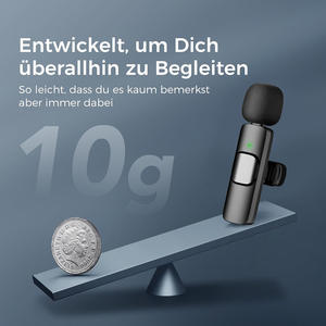 Microphone de cravate Lavalier sans fil professionnel Microphone d'enregistrement à condensateur omnidirectionnel Interview Vidéo Podcast Vlog YouTube - Product Image 3