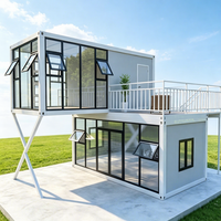 Maison conteneur pliable à double étage Ninenos, respirante, design moderne, prête à l'emploi, garantie 3 ans, entrepôt, bureau, maison