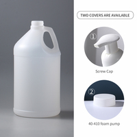 Conteneurs en plastique HDPE blancs robustes pour savons, détergents, liquides, avec bouchon à vis, 1 gallon