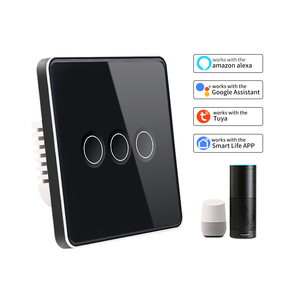 Tuya WiFi <span class=keywords><strong>3</strong></span> כיווני זכוכית קעור כפתור מגע מתג אור 1/2/<span class=keywords><strong>3</strong></span>/4 מתג קיר זיגבי כנופיות תואם עם גוגל אלקסה - Product Image 4