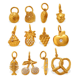 จี้รูปอาหาร โลหะผสมสังกะสี ประดับด้วยไมโครไรน์สโตน ของขวัญเครื่องประดับ DIY สำหรับทุกเพศ - Product Image 5