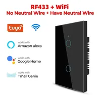 L'UE nous Tuya WiFi + RF433 interrupteur de lumière intelligente interrupteur tactile mural