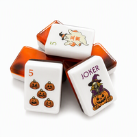 Mahjong 160 tuiles au design zombie pour une soirée de jeu effrayante, divertissement à la maison sur table, jeu amusant avec boîte, prêt à être expédié