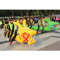 Course de bateau-dragon gonflable interactive pour 5 personnes en plein air, jeu sportif de team building avec concept de ballon