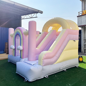 Château gonflable commercial Moonwalk en PVC pour adultes, château gonflable extérieur, château gonflable rose à bulles, mini château gonflable blanc pour enfants, arc-en-ciel - Product Image 3