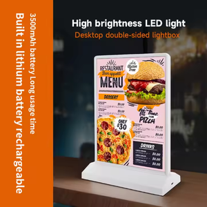 Caja de Luz Publicitaria LED Recargable de Doble Cara, Ultrafina, con Menú Personalizado, Fabricada <span class=keywords><strong>en</strong></span> Fábrica - Product Image 4