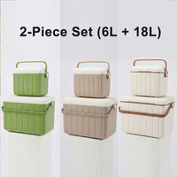 Glacière esthétique premium 18L avec logo personnalisé, boîte à glace rigide isolée en PU pour le glamping, les pique-niques en plein air, la plage, les boissons, les aliments et la bière