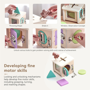Nuevo Juguete Educativo Montessori 19-24, Caja <span class=keywords><strong>de</strong></span> <span class=keywords><strong>Madera</strong></span> Resistente con Diseño <span class=keywords><strong>de</strong></span> Ardilla, Juguete <span class=keywords><strong>de</strong></span> Bloqueo Montessori para Niños Pequeños, Desarrollo <span class=keywords><strong>de</strong></span> Motricidad Fina - Product Image 5