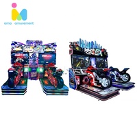 Simulateur de course de moto professionnel pour 2 joueurs, machine de jeu d'arcade à monnayeur pour centres de divertissement et parcs d'attractions