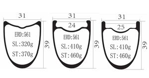 BIKEDOC-llanta de bicicleta de grava RD3139, rueda de <span class=keywords><strong>ciclocross</strong></span> de carbono, ancho de 31mm, altura de 39mm, <span class=keywords><strong>para</strong></span> todos los neumáticos de carretera - Product Image 2