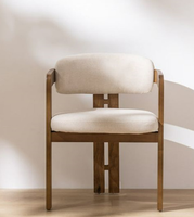 Chaises de Salle à Manger en Bois Massif de Luxe Léger avec Accoudoirs et Dossiers, Meubles Créatifs pour le Coin Thé du Salon