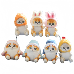 Portachiavi Peluche Gatto 12cm, Giocattoli Animali Anime Cartoon, Ciondoli Imbottiti, Regalo per Bambini - Product Image 1