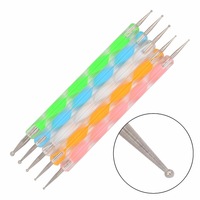 Lot de 5 stylos à pois pour gel UV, outils de manucure DIY pour la conception d'art des ongles, peinture et dessin NAB037