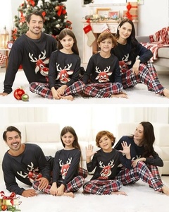Pijamas de Natal para Família, Conjuntos Personalizados para Pais e Filhos em Algodão com Estampa, Manga Longa, Roupas Confortáveis e Respiráveis para o Natal - Product Image 2