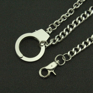 สร้อยคล้องกางเกงผู้ชายแบบเรียบง่ายชุบเงิน สไตล์ฮิปฮอป หัวกะโหลก โลหะผสม ขายดี พร้อมขายส่ง - Product Image 4