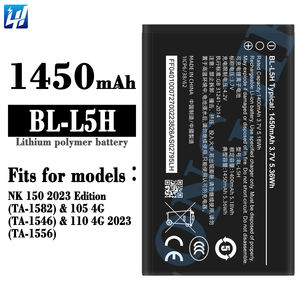 1450mAh BL-L5H Akku für Nokia 150 2023 Edition(<span class=keywords><strong>TA</strong></span>-1582) 105 4G(<span class=keywords><strong>TA</strong></span>-1546) 110 4G 2023(<span class=keywords><strong>TA</strong></span>-1556) Batterien Noch keine Bewertungen - Product Image 1