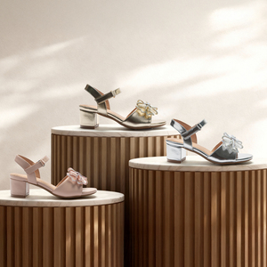 Sandali <span class=keywords><strong>con</strong></span> Tacco a Blocco e Fiocco Glitterato per Ragazze, Punta Aperta <span class=keywords><strong>con</strong></span> Cinturino a Fibbia - <span class=keywords><strong>Scarpe</strong></span> Eleganti in PU per Feste e Matrimoni Primavera/Estate - Product Image 4