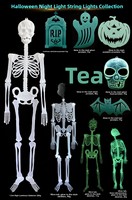 Nouvelle Décoration de Bureau 3D Lumineuse Bestwish pour Halloween : Crâne et Squelette en Plastique de 1,5 m, Alimenté par Piles, Idéal pour les Farces Nocturnes