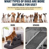 Schaumstoff-Haustiertreppe 4 Stufen für Kleine Hunde und Katzen Hochdichte Rutschfeste Haustiertreppe für Zuhause und Reisen