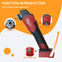 Meuleuse d'angle sans fil professionnelle ZHUON 20V 125mm, moteur sans balais 9000 tr/min, interrupteur coulissant, disque de meulage robuste 3.0/4.0Ah, bricolage