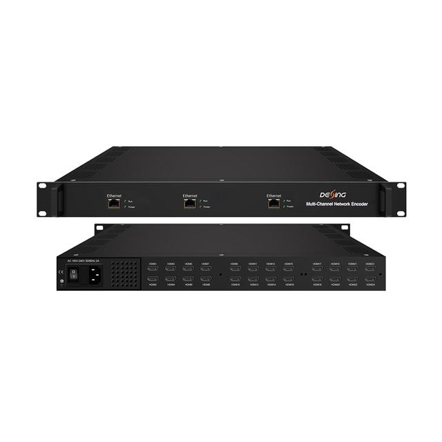 DEXIN Promotional 24-Channel HD to IP Video Encoder with for Input H.265/H.264 Encoding UDP/RTP/RTSP Output CE Certified