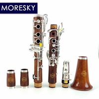 MORESKY Professional Bb Clarinet Mopane Rosewood Body Nickel Silver Surface Silver Plated Keys 17-Key Customizable Model M12