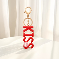 Porte-clés en métal de haute qualité, motif lèvres de dessin animé, avec breloque 'Step Kiss Lip', petit cadeau tendance