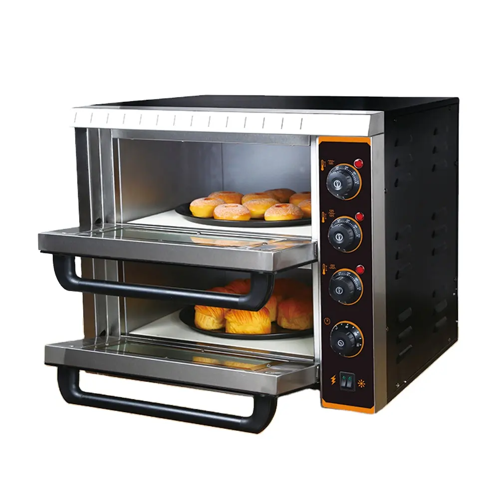 XEOLEO Commercial Double Couches Boulangerie Four 3000W Électrique Convection Pont Four De Cuisson Pain Pizza Faisant La Machine Avec Amiante