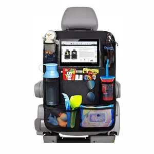 High Quality Multifunctional Cheap Felt Car Seat Organizer Storage Bag With Touch Screen Tablet