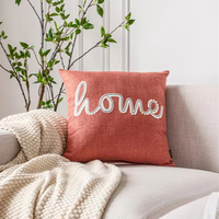 Housses de coussin personnalisées en gros, décoration de canapé, broderie de mots en corde de luxe, housse de coussin décorative pour la maison, luxe