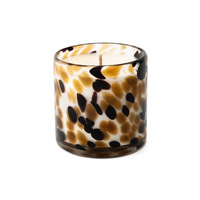 Bougie parfumée en cire de soja dans un bocal en verre à imprimé léopard, personnalisable en gros, longue durée de combustion, pour les bars, la décoration intérieure et les fêtes