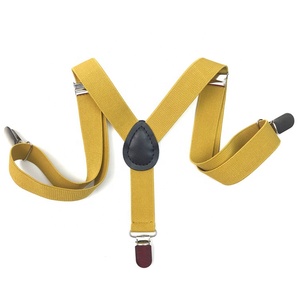 Yiwu Top Sellers Adjustable Y-back Braces Clip-on Muatard Yellow Mens <strong>Women</strong> Elastic <strong>Suspender</strong> <strong>Belt</strong> - Product Image 2