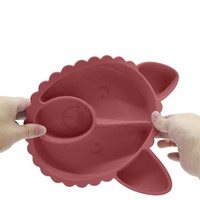 Assiette repas divisée en silicone pour bébé, design Alpaca, sans BPA, pour enfants