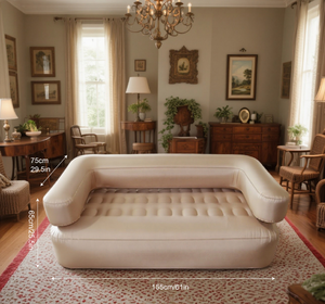 Vanace New Listing Canapé gonflable pliable double automatique Logo personnalisé pour salon et chambre à coucher Canapé à air de couleur de peau - Product Image 1