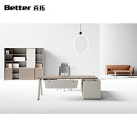 Bureau de direction en forme de L de haute qualité et économique |   Table de bureau moderne pour manager avec rangement