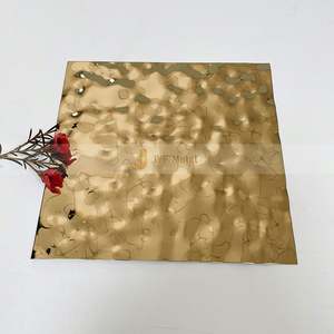 EX034 Stainless Steel Color Plate 8K Golden Decor 3d Wall Panel Water Ripple <b>Sheet</b> 304 201 Gold <b>Mirror</b> Stainless Steel <b>Sheet</b> - Product Image 2