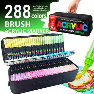 Juego <span class=keywords><strong>de</strong></span> Rotuladores Acrílicos Guangna <span class=keywords><strong>de</strong></span> 288 Colores con Punta <span class=keywords><strong>de</strong></span> Pincel Suave, con Sistema <span class=keywords><strong>de</strong></span> Control <span class=keywords><strong>de</strong></span> Tinta Automático, para Pintar Rocas, Manualidades DIY - Product Image 1