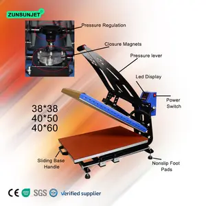 ZUNSUNJET Magnet Auto Open Up Slide Out Tshirt Sublimation Heat Transfer Press Printing 16X20 Heat Press Machine