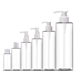 empty plastic pet clear transparent 8oz 16oz 4oz 250ml 500ml 1000ml liquid package shampoo bottle plastic shampoo bottle