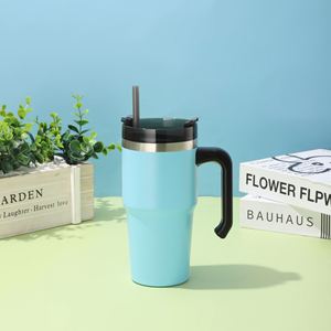 Anti-fog <b>Condensation</b> 30oz Stainless Steel Vacuum Insulated Car Tumbler Travel Mug With Handle Straw - Product Image 6