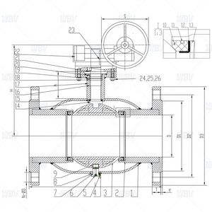 Bola de brida de diámetro reducido totalmente soldada Q347HF-16/25C CF8 con bola fija bipolar y pintura anticorrosión - Product Image 2