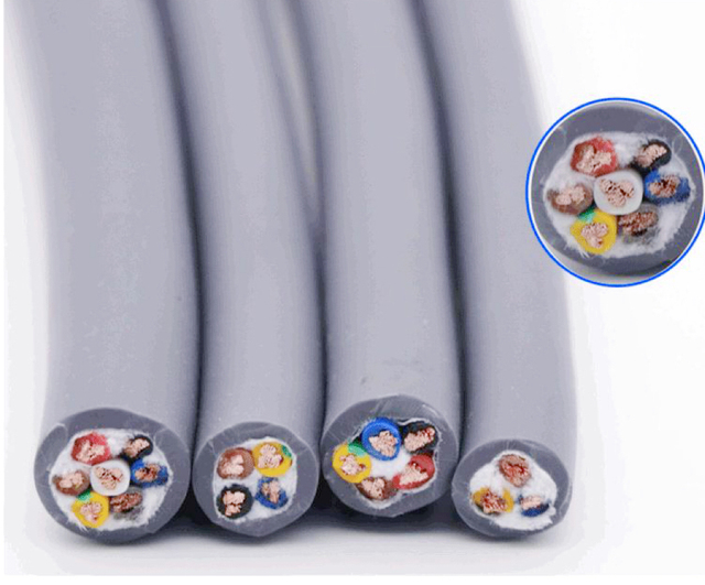 TRVV Highly Flexible Towline Cable H05VV-F Model Low-Viscosity Modified PVC Insulated Bare Copper Solid Conductor 5X2.5MM2