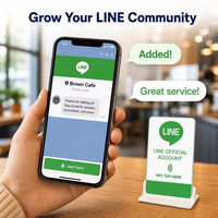 Carte NFC LINE avec puce NTAG215, appuyez pour ajouter un compte LINE officiel ou un ami, carte de visite NFC personnalisée en PVC, OEM ODM