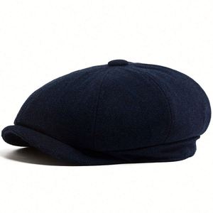 Casquette Gavroche Rétro Homme Automne Hiver à Chevrons, Chapeau Béret Décontracté Tendance 8 Panneaux pour Extérieur - Product Image 6