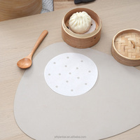 Papier sulfurisé double face en silicone anti-graisse personnalisé pour la cuisson à la vapeur, résistant aux hautes températures, pour dim sum et biscuits, marque privée