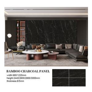 Faux Indoor Zwart Marmer Bamboe Houtskoolvezel Polymeer Wandbord Pvc-Plaat Wandpanelen/Planken - Product Image 2