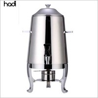 Urne à café de luxe en acier inoxydable doré et distributeur de cocktails à jus en acrylique pour décor de mariage et de fête de restaurant d'hôtel